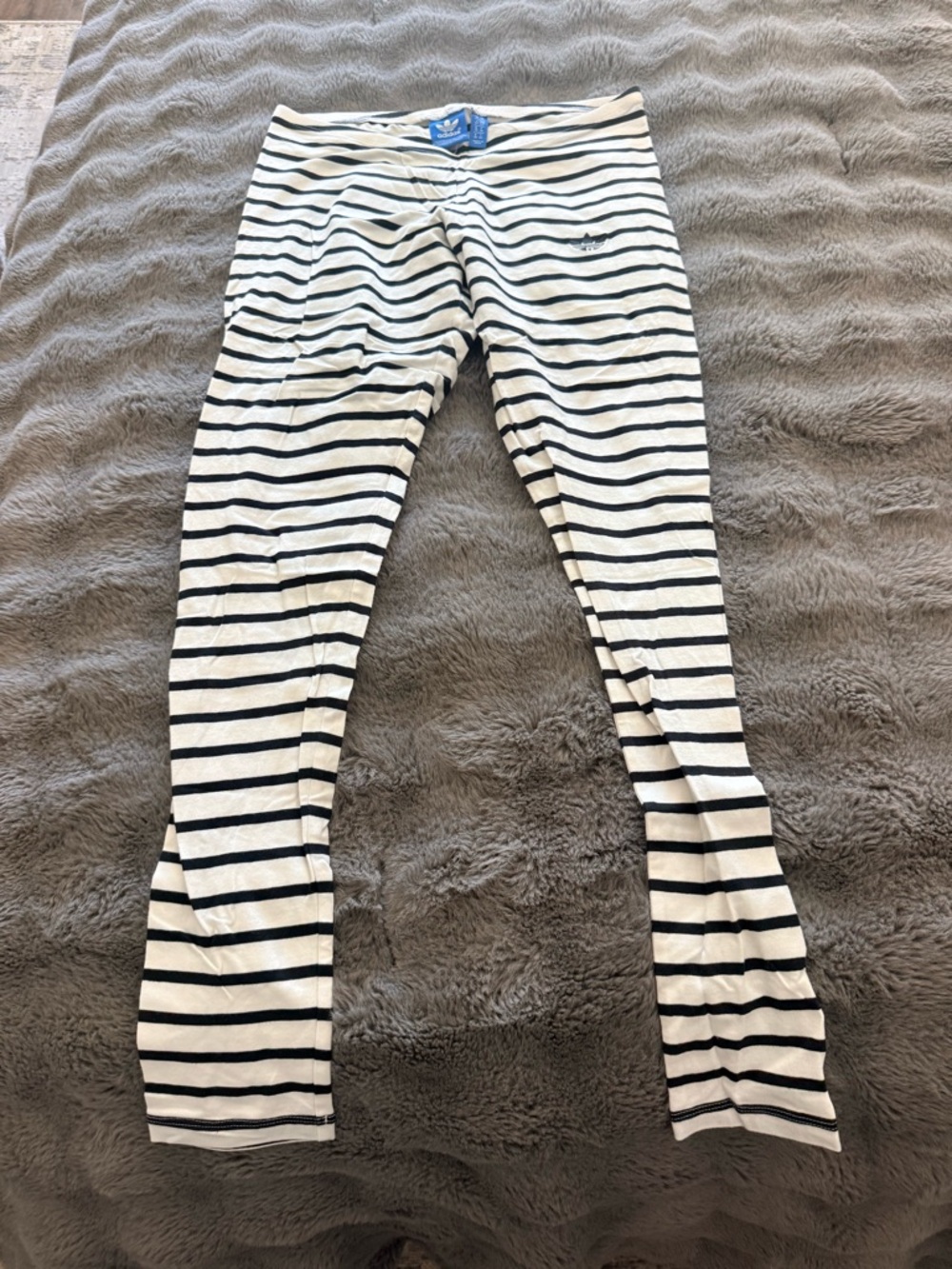 adidas Black & White Striped Women's Leggings